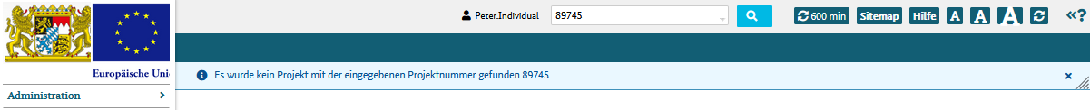Meldung bei null Treffern
